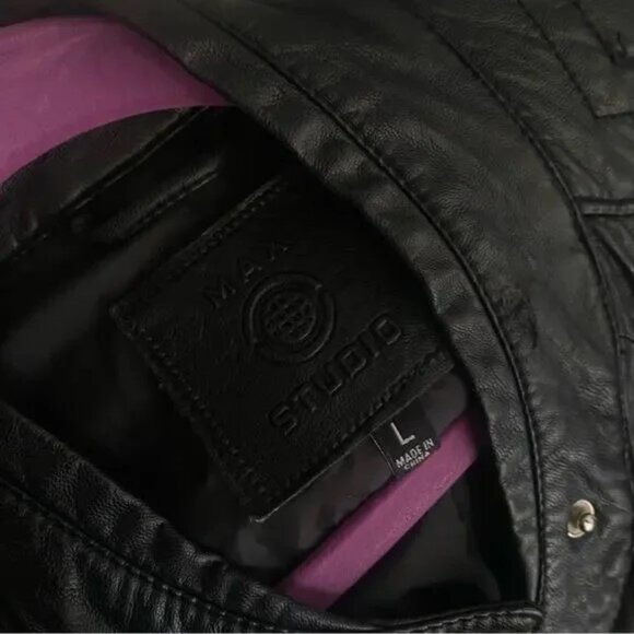 Max Studio faux leather moto jacket - Picture 3 of 4